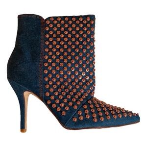 Diesel Blue Studded Heeled Boots